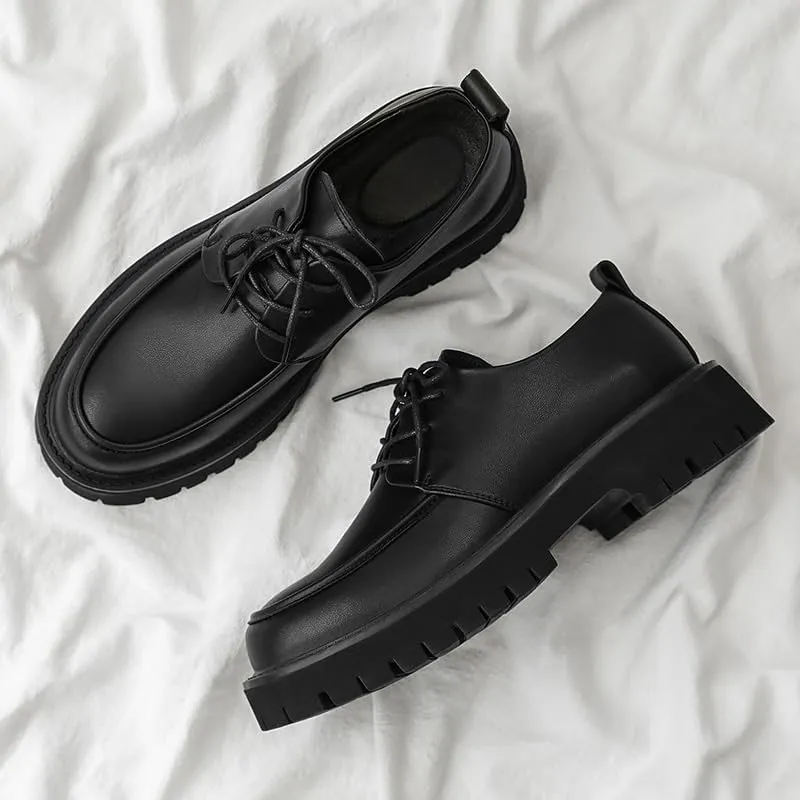 Men's Genuine Leather Lace Up Oxfords Comfort Wide Round Toe Non-Slip Dress Shoes Casual Work Office Comfortable Business Shoes