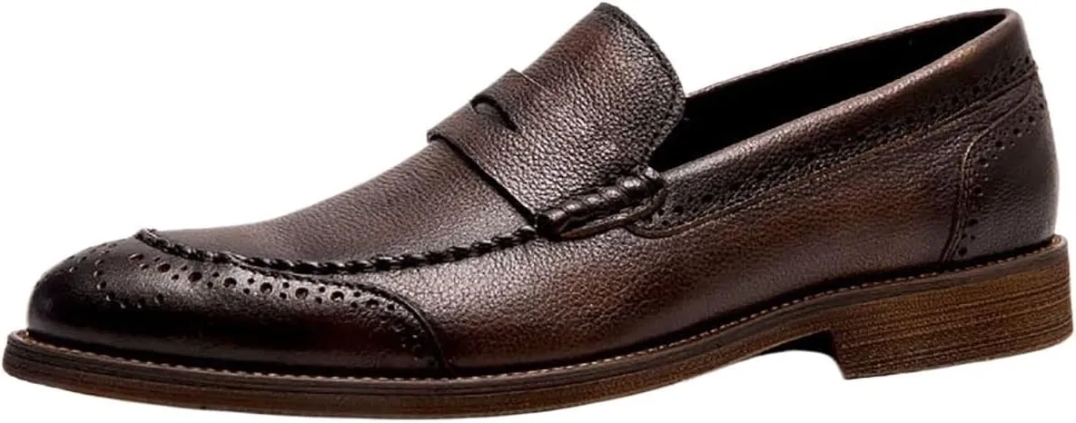 Men's Leather Oxfords Breathable Slip-Resistant Formal & Casual Shoes for Business, Weddings, and Outdoor Events