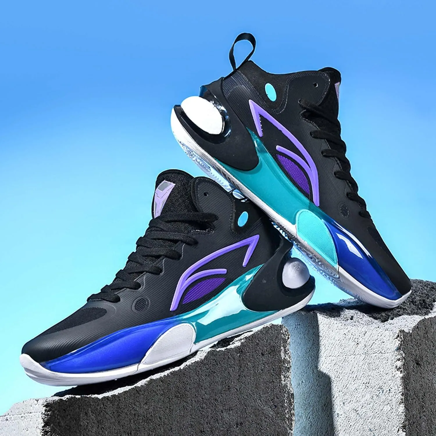 Men's Lightweight Rebound Basketball Shoes Non-Slip Cushioning Sneakers Women's Comfortable Soft Bottom Casual Sports Running Shoes Street Casual Walking Men's Shoes Women's Shoes