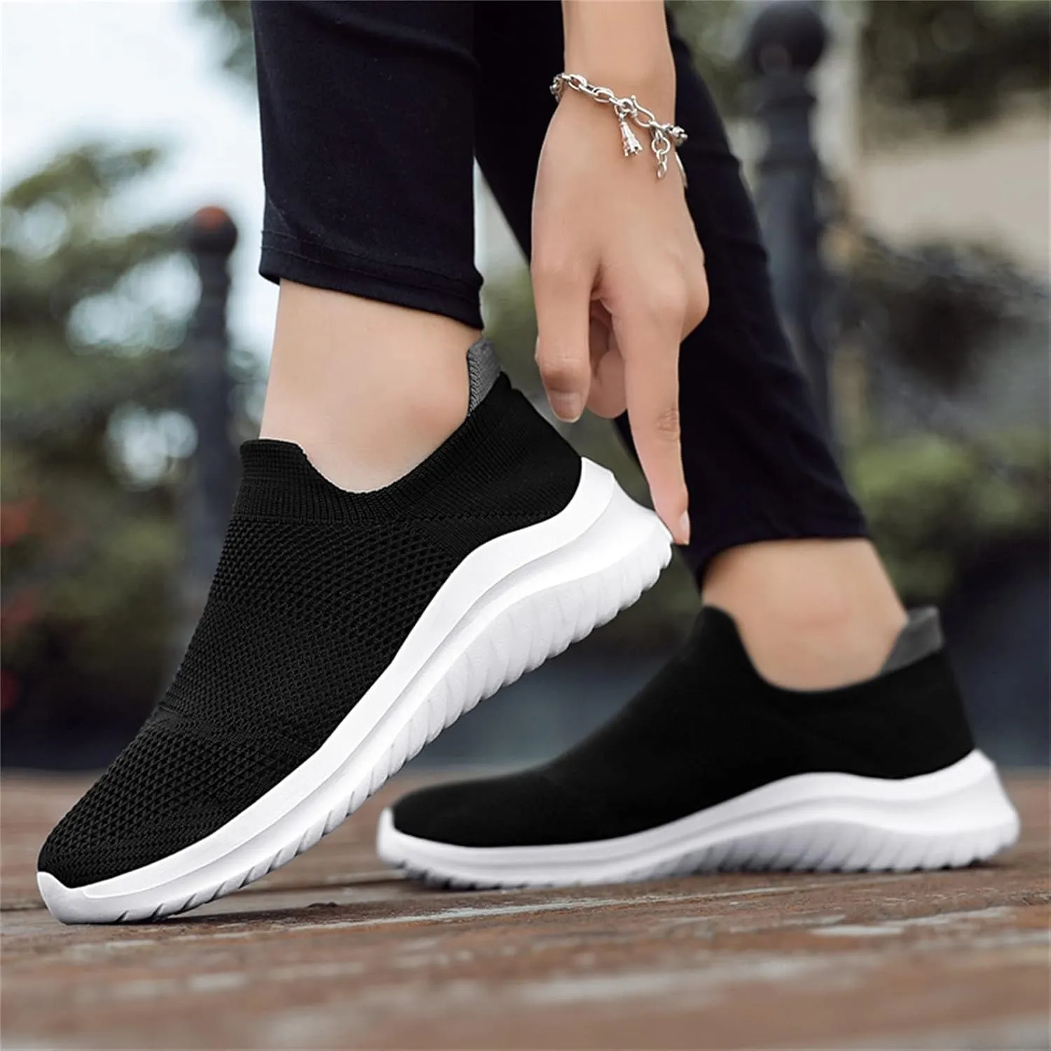 Men's Mesh Sneakers Womens Slip On Sneakers with Arch Support Shoes for Women Round Toe Slip On Casual Women Loafers Womens White Sneakers Wide Width