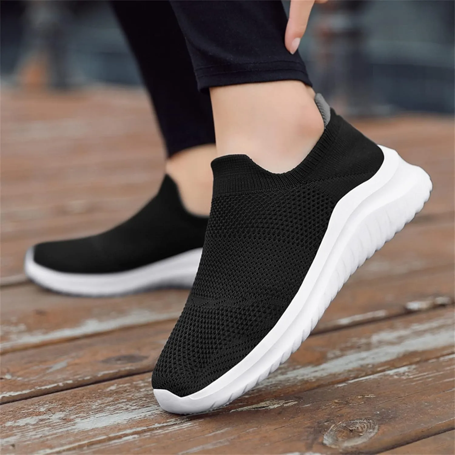 Men's Mesh Sneakers Womens Slip On Sneakers with Arch Support Shoes for Women Round Toe Slip On Casual Women Loafers Womens White Sneakers Wide Width