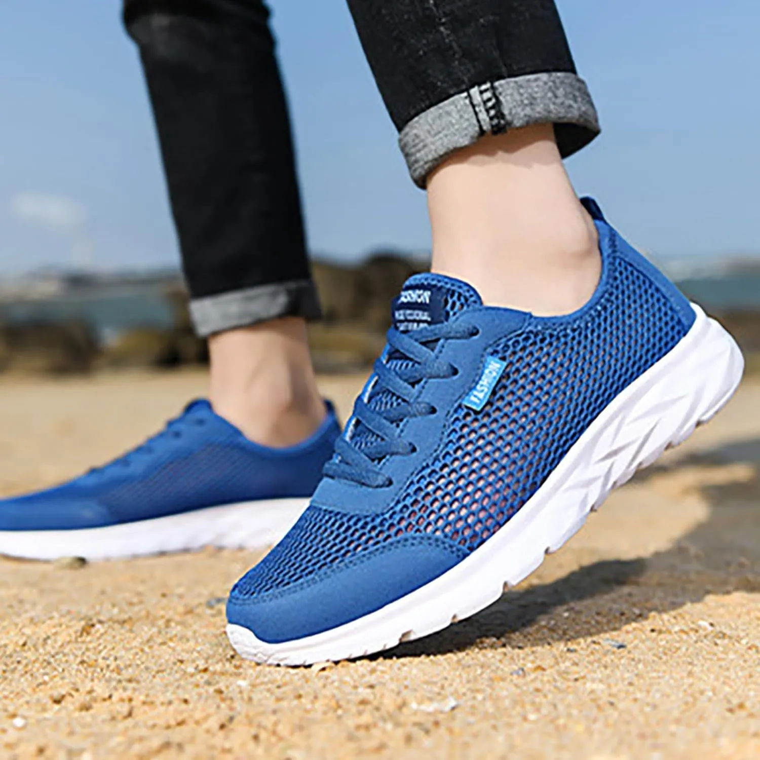 Mens Non Slip Work Shoes Women Wide Width White Casual Shoes Black Platform Sneaker Running Sneakers Comfortable Memory Foam Basketball Shoe Grip Trainers Shoe