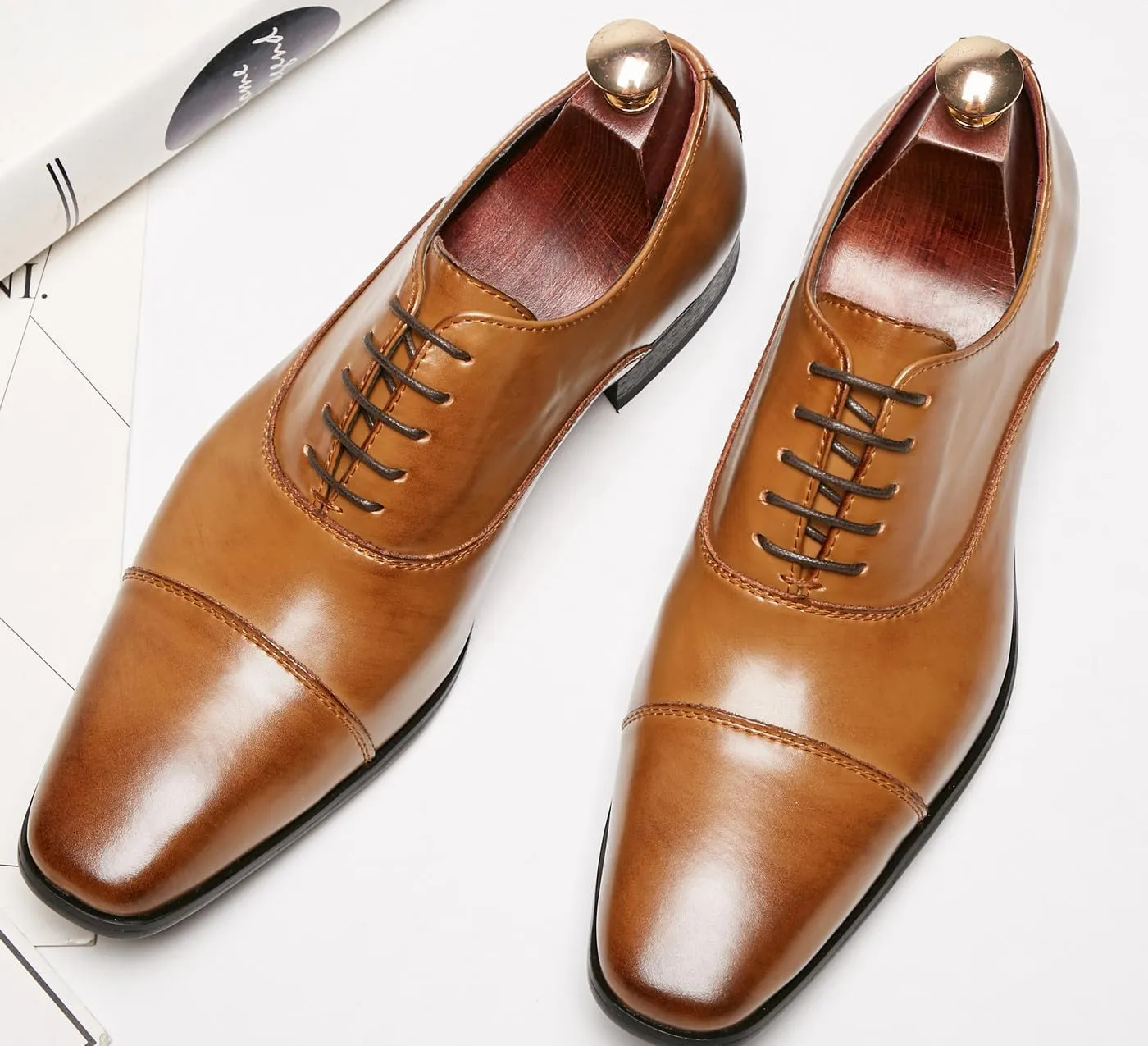 Men's Oxfords Shoes Fashion Formal Dress Leather Dress Wedding Tuxedo Derby Casual Shoes for Men