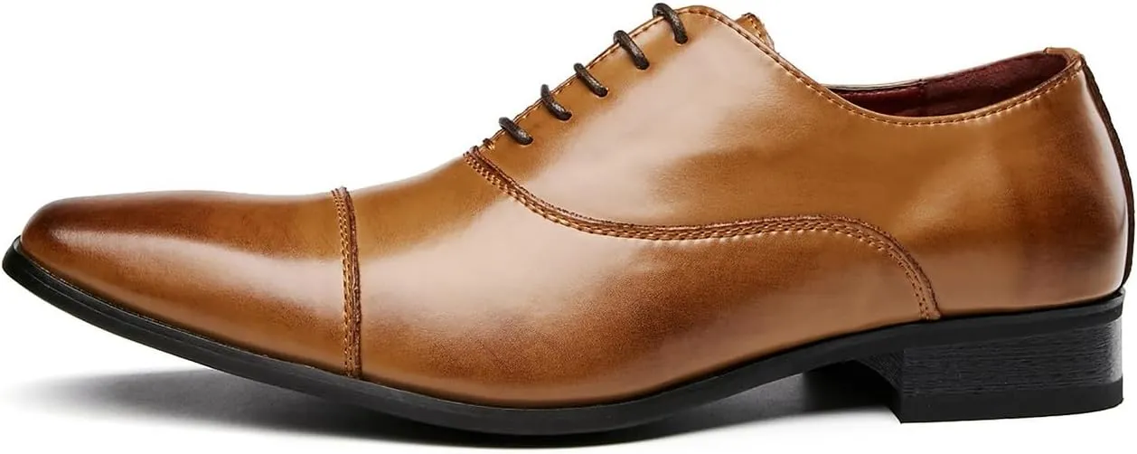 Men's Oxfords Shoes Fashion Formal Dress Leather Dress Wedding Tuxedo Derby Casual Shoes for Men