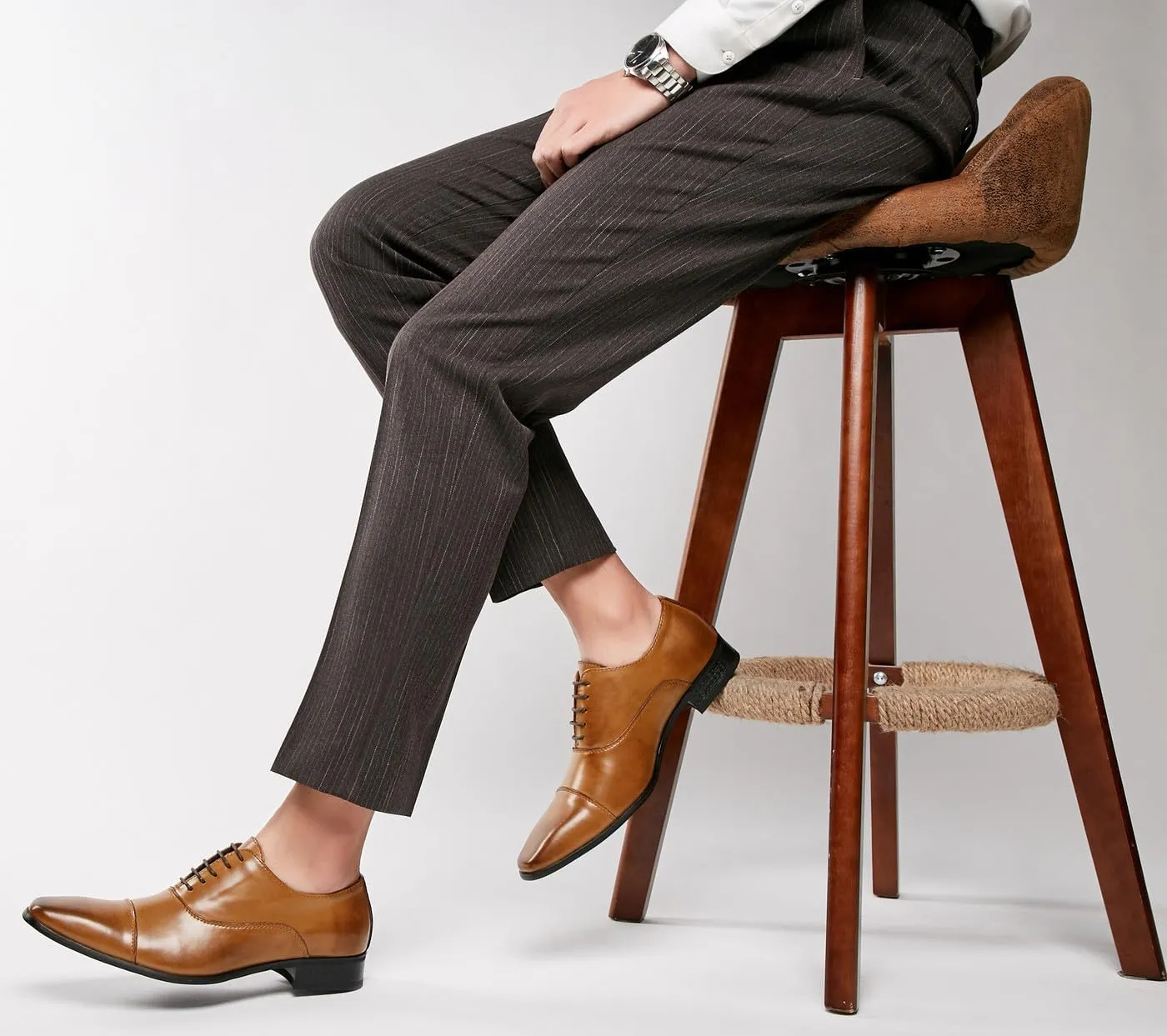 Men's Oxfords Shoes Fashion Formal Dress Leather Dress Wedding Tuxedo Derby Casual Shoes for Men