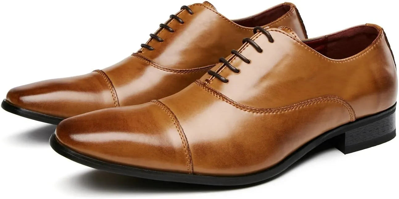 Men's Oxfords Shoes Fashion Formal Dress Leather Dress Wedding Tuxedo Derby Casual Shoes for Men