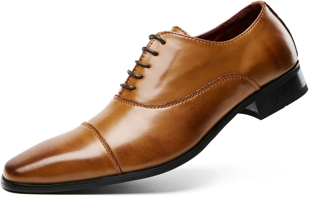 Men's Oxfords Shoes Fashion Formal Dress Leather Dress Wedding Tuxedo Derby Casual Shoes for Men