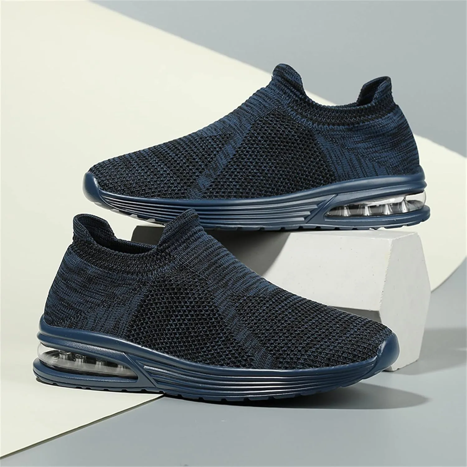 Men's Recovery Sneaker Comfortable Air Cushion Sole Sneaker Casual Breathable Slip On Shoes Arch Support Shoes