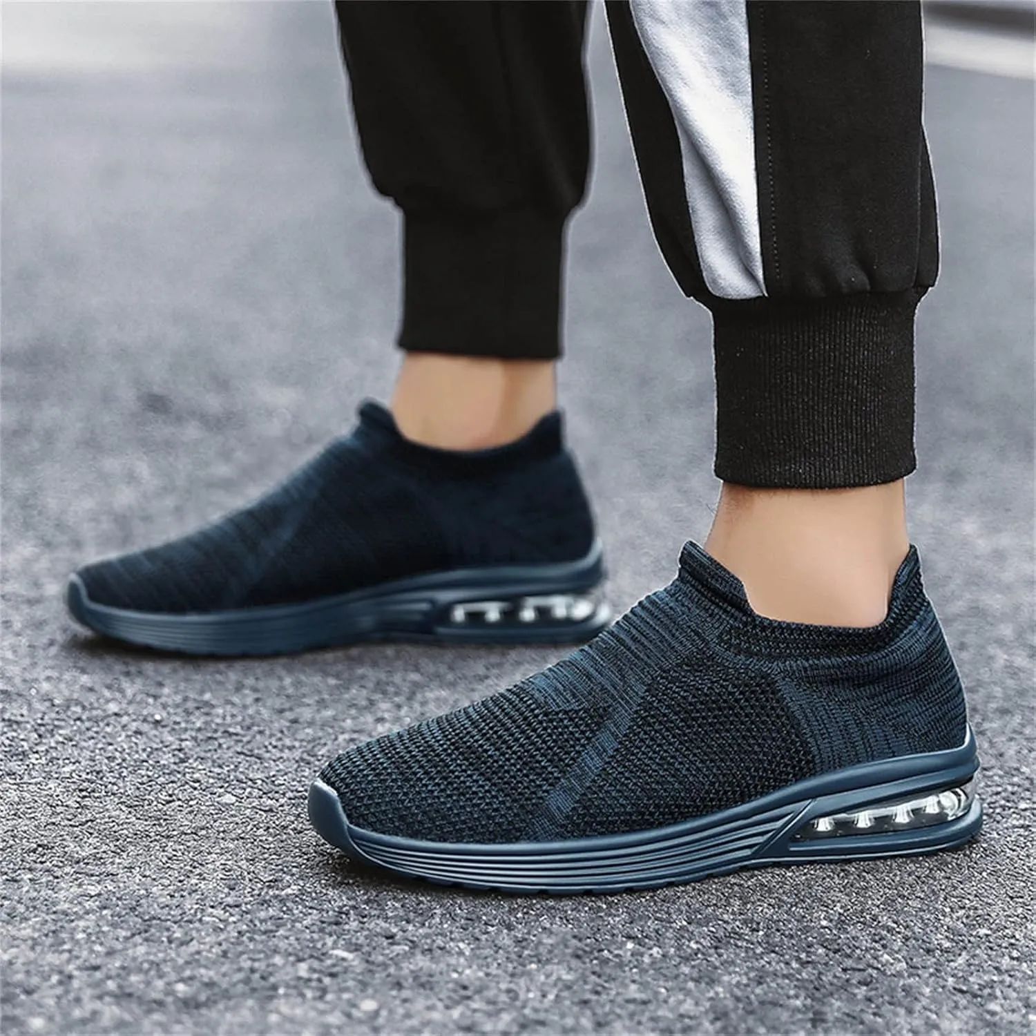 Men's Recovery Sneaker Comfortable Air Cushion Sole Sneaker Casual Breathable Slip On Shoes Arch Support Shoes