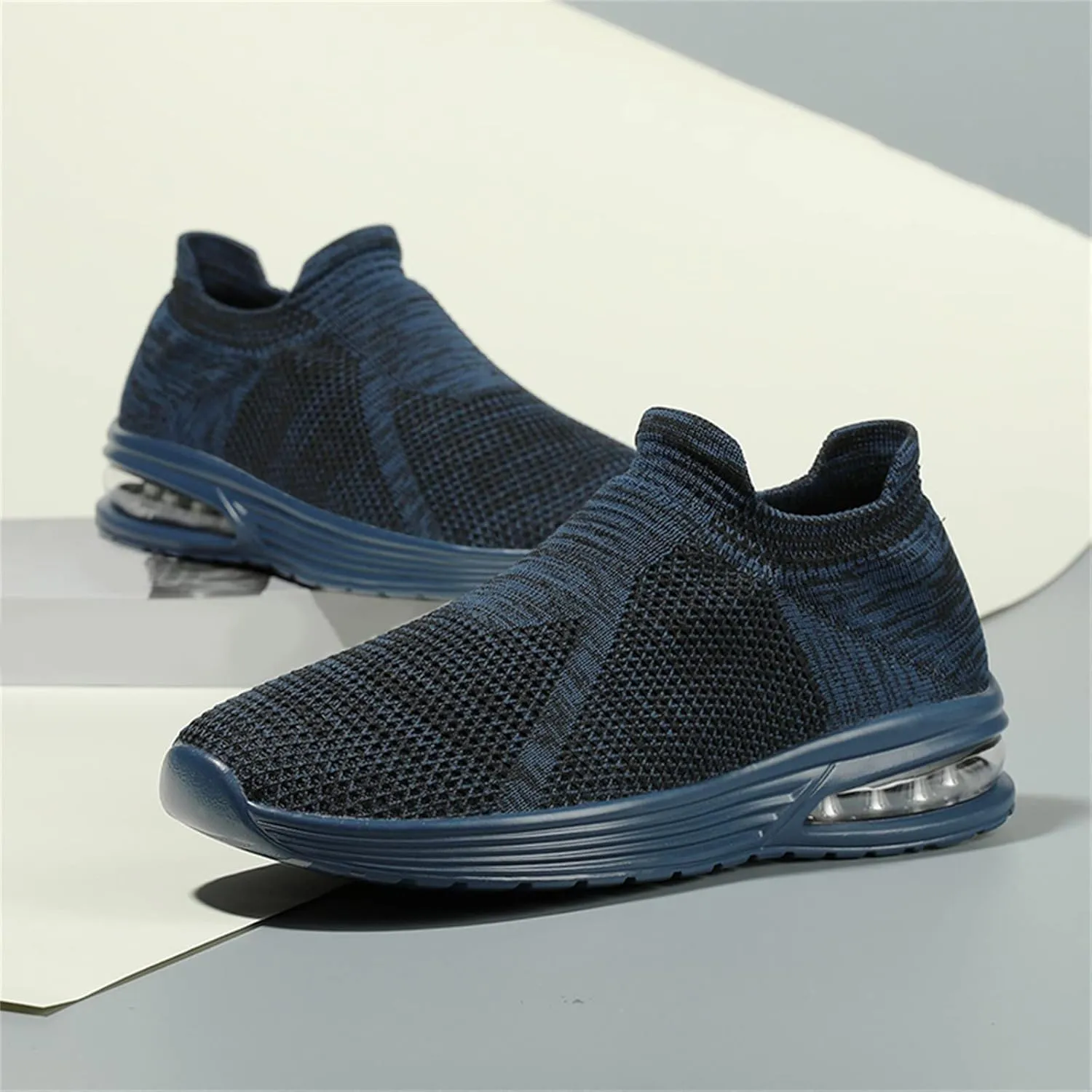 Men's Recovery Sneaker Comfortable Air Cushion Sole Sneaker Casual Breathable Slip On Shoes Arch Support Shoes