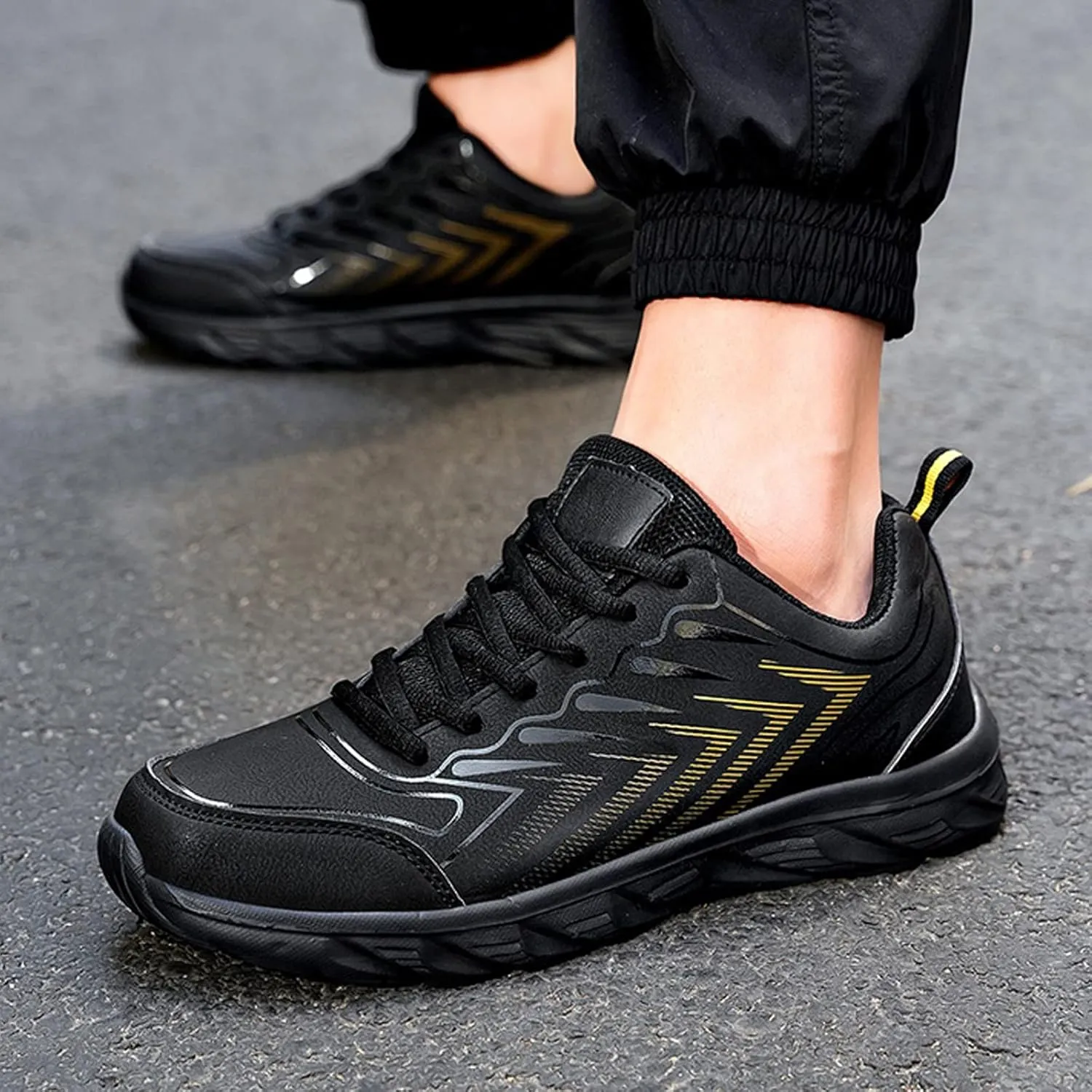Mens Shoes Casual Leather Laace Up Solid Casual Fashion Simple Running Shoes Mens Sneaker