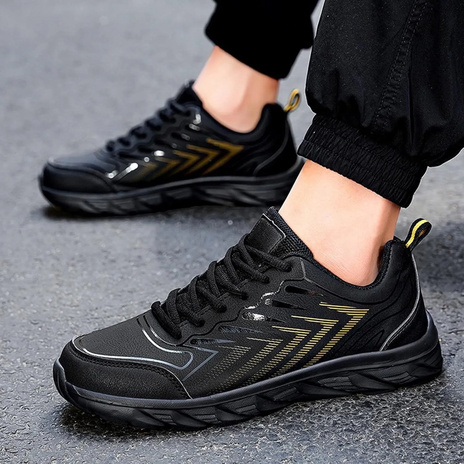 Mens Shoes Casual Leather Laace Up Solid Casual Fashion Simple Running Shoes Mens Sneaker