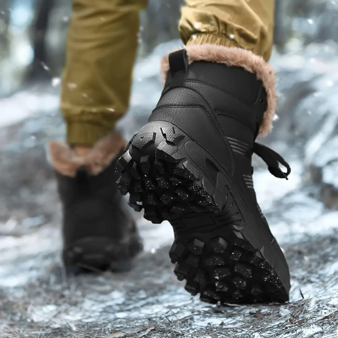 Men's Snow Boots Outdoor Hiking Boots Waterproof Fluff Snow Sports Boots