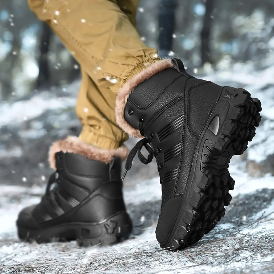 Men's Snow Boots Outdoor Hiking Boots Waterproof Fluff Snow Sports Boots