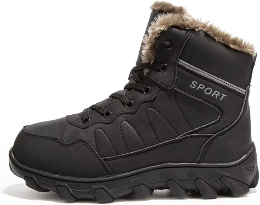 Men's Snow Boots Outdoor Hiking Boots Waterproof Fluff Snow Sports Boots