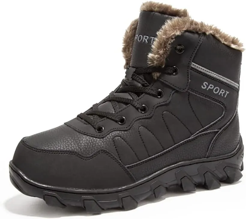 Men's Snow Boots Outdoor Hiking Boots Waterproof Fluff Snow Sports Boots