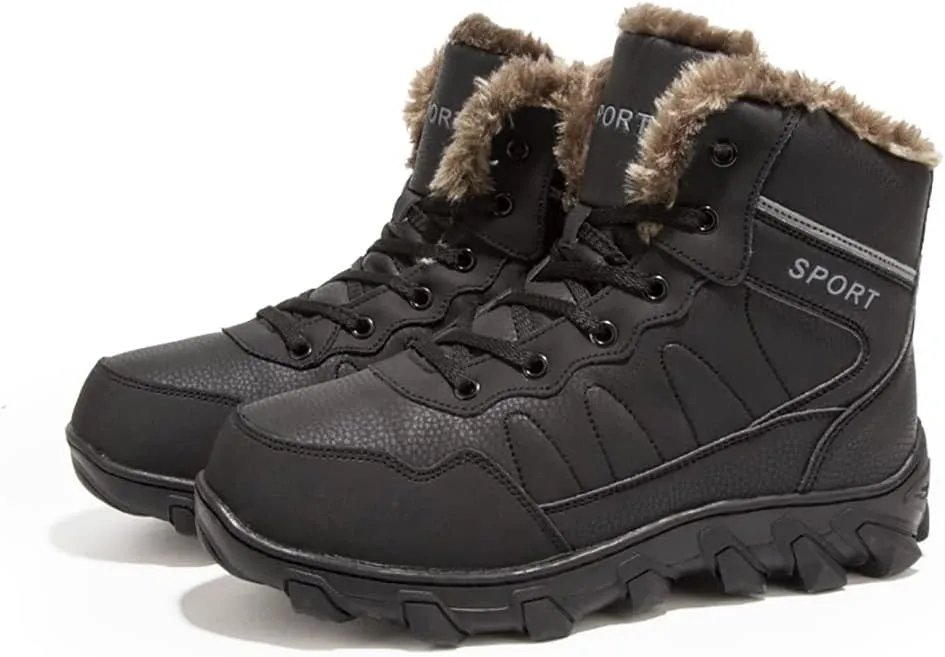 Men's Snow Boots Outdoor Hiking Boots Waterproof Fluff Snow Sports Boots