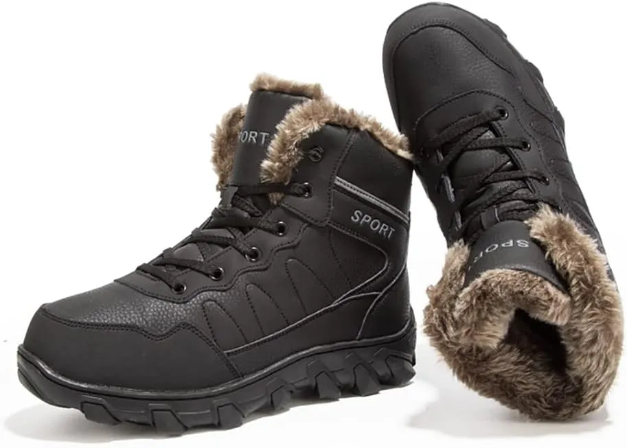 Men's Snow Boots Outdoor Hiking Boots Waterproof Fluff Snow Sports Boots