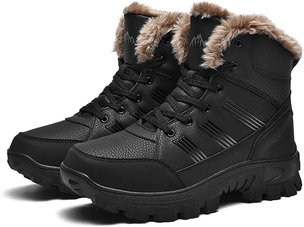 Men's Snow Boots Outdoor Hiking Boots Waterproof Fluff Snow Sports Boots