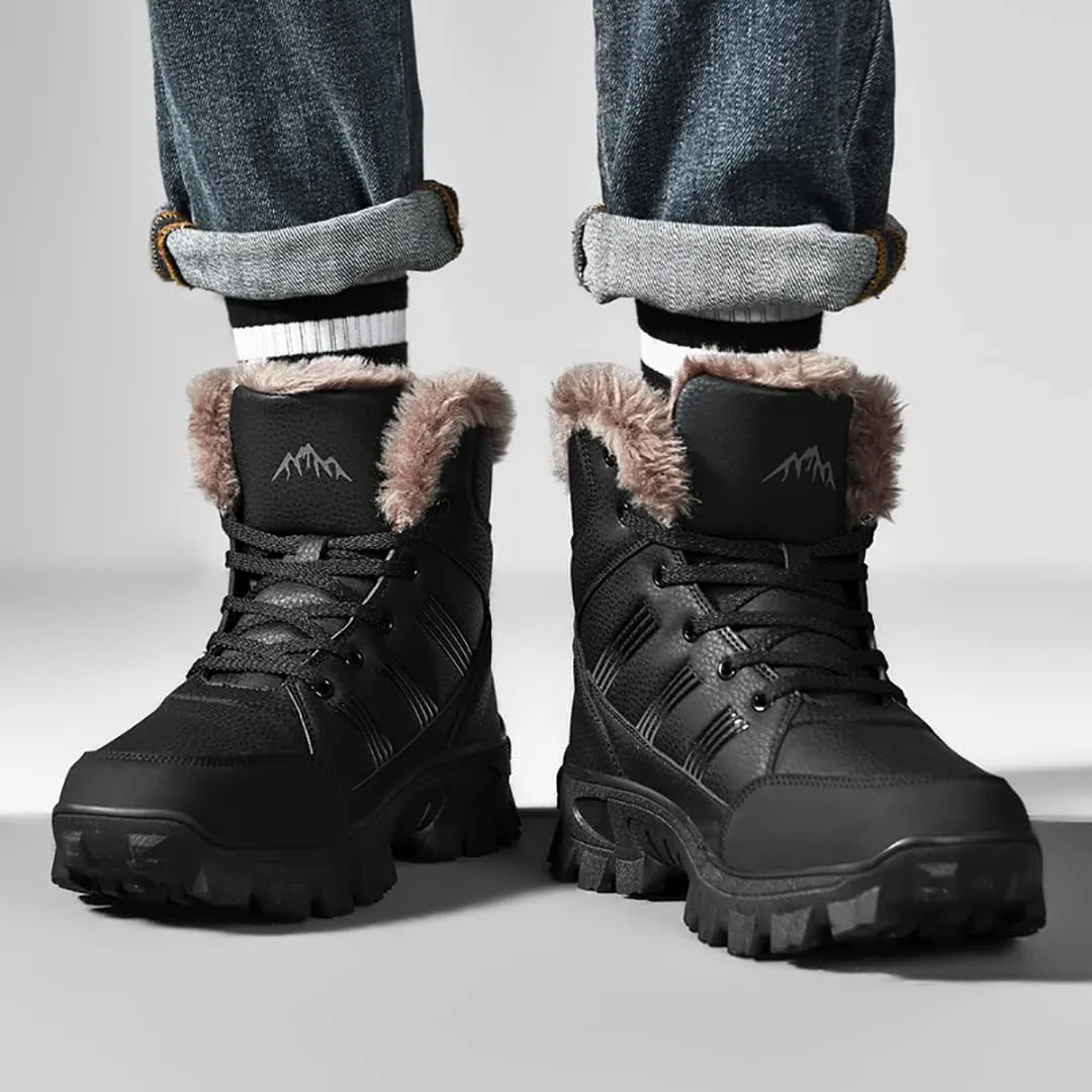 Men's Snow Boots Outdoor Hiking Boots Waterproof Fluff Snow Sports Boots