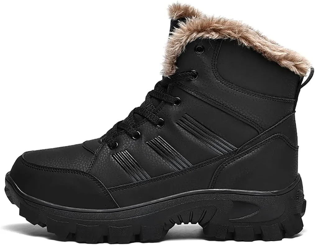 Men's Snow Boots Outdoor Hiking Boots Waterproof Fluff Snow Sports Boots