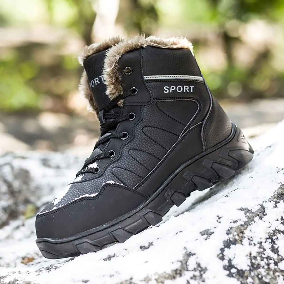 Men's Snow Boots Outdoor Hiking Boots Waterproof Fluff Snow Sports Boots