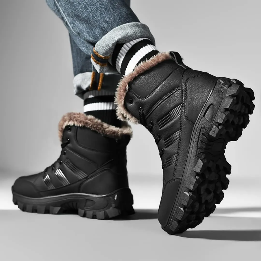 Men's Snow Boots Outdoor Hiking Boots Waterproof Fluff Snow Sports Boots