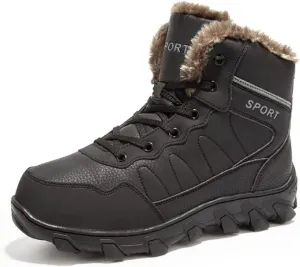 Men's Snow Boots Outdoor Hiking Boots Waterproof Fluff Snow Sports Boots