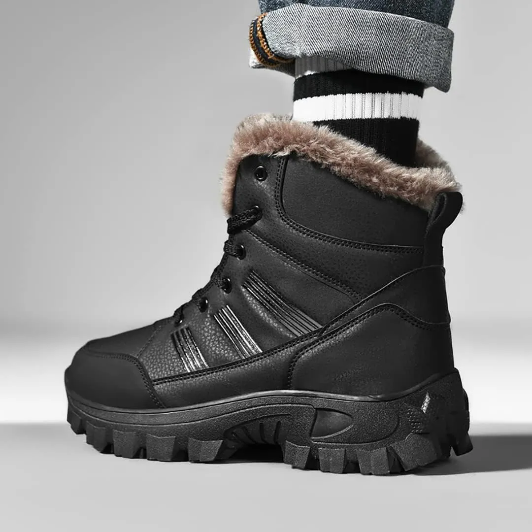 Men's Snow Boots Outdoor Hiking Boots Waterproof Fluff Snow Sports Boots