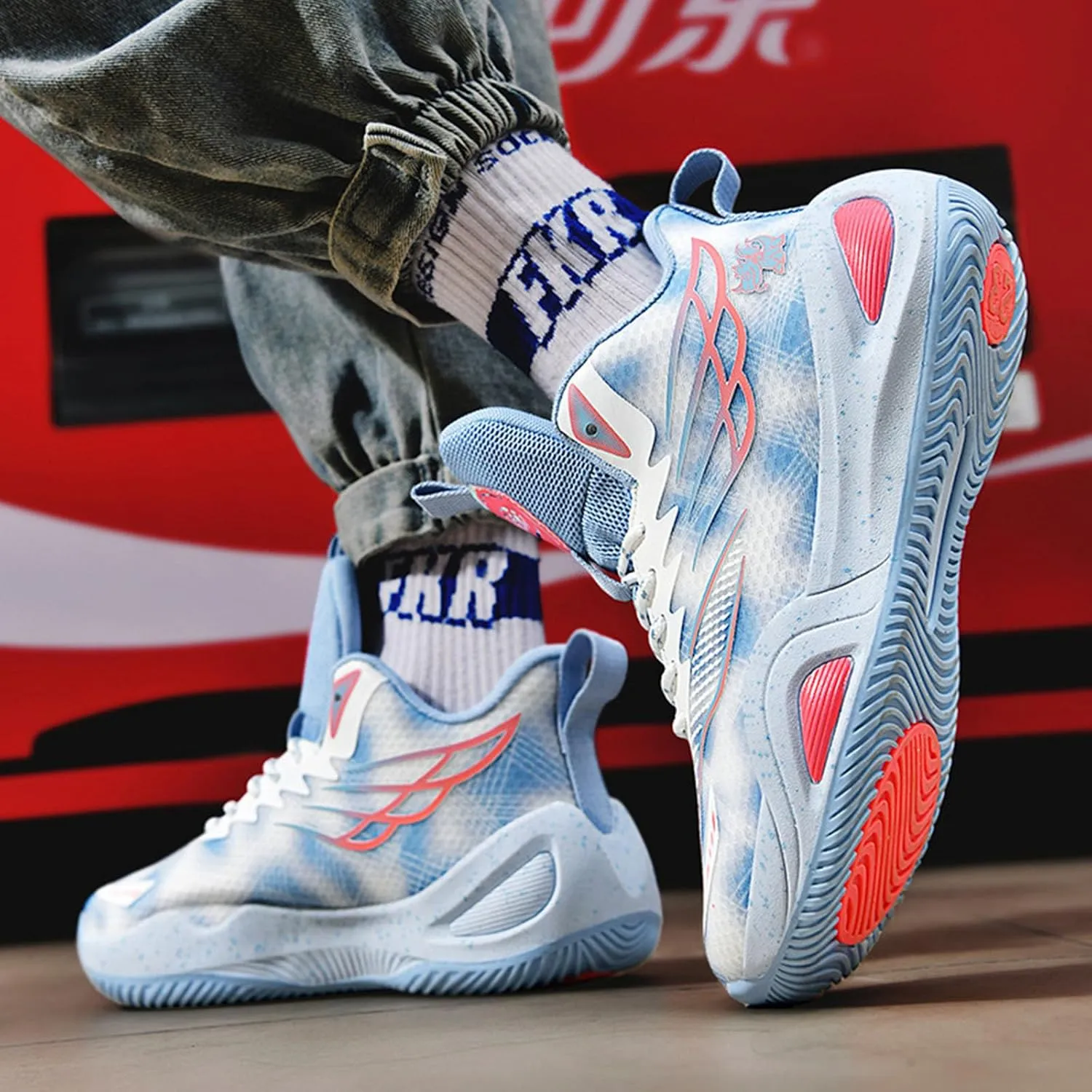 Men's Sports Non-Slip Breathable Real Training Basketball Shoes Fashion Comfortable Cushioning Fitness Sneakers Outdoor Running Walking Shoes