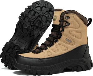 Mens Tactical Combat Boots  Waterproof, Non-Slip Military Hiking Boots with Durable Suede Leather & Ankle Support for Outdoor, Work & Hunting