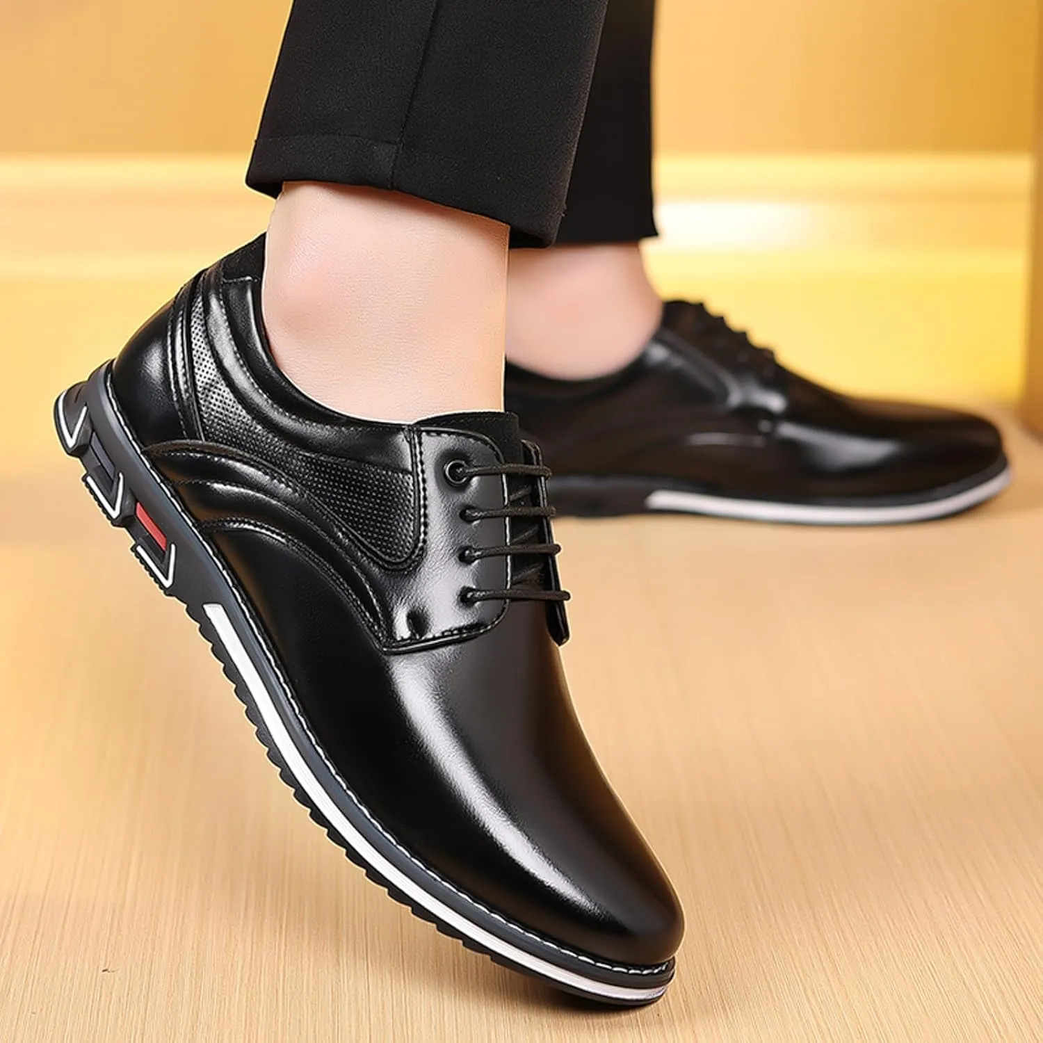 Men's Tuxedo Dress Shoes Oxfords Shoes for Men Comfortable Formal Lace-Up Formal Sneakers