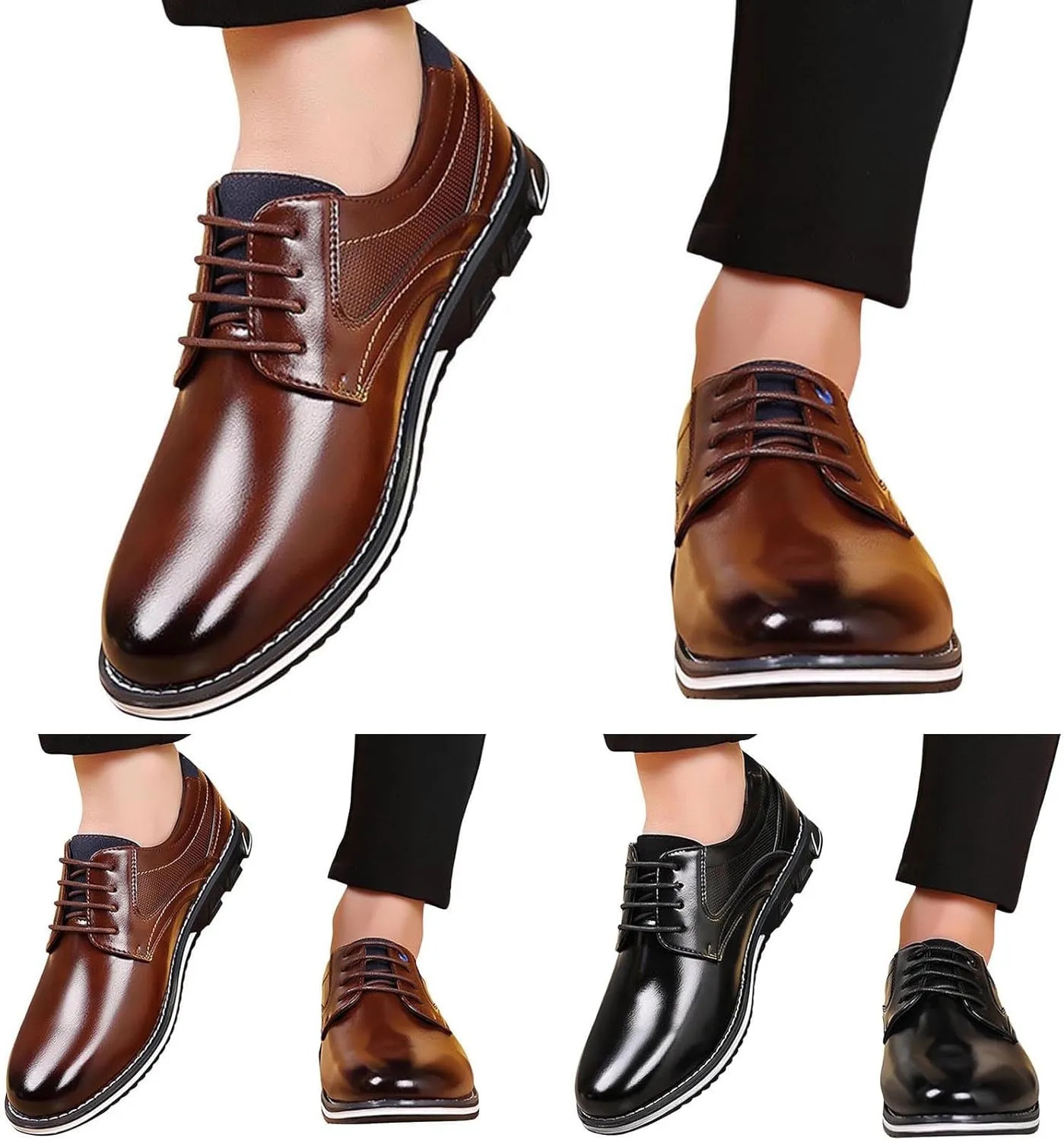 Men's Tuxedo Dress Shoes Oxfords Shoes for Men Comfortable Formal Lace-Up Formal Sneakers