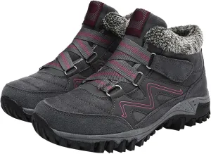Mens Work Boots Composite Hiking Sneakers Fur Lined Ankle Boot Women's Safety Toe Shoes Non Slip Platform Shoes Slip Resistant Safety Hike Grounded Footwear