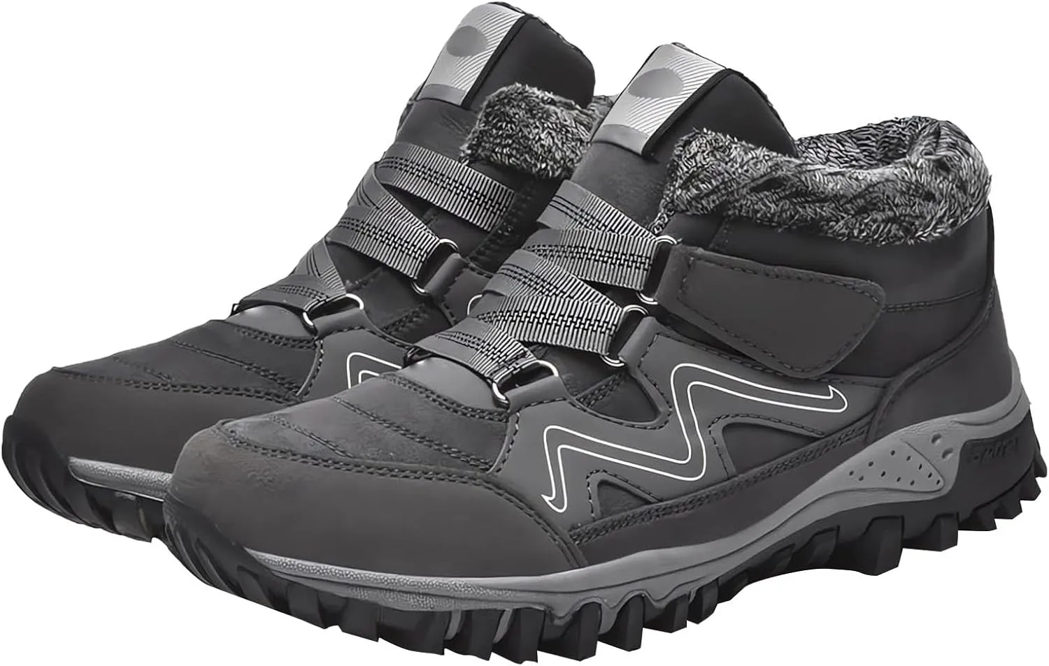 Mens Work Boots Composite Hiking Sneakers Fur Lined Ankle Boot Women's Safety Toe Shoes Non Slip Platform Shoes Slip Resistant Safety Hike Grounded Footwear