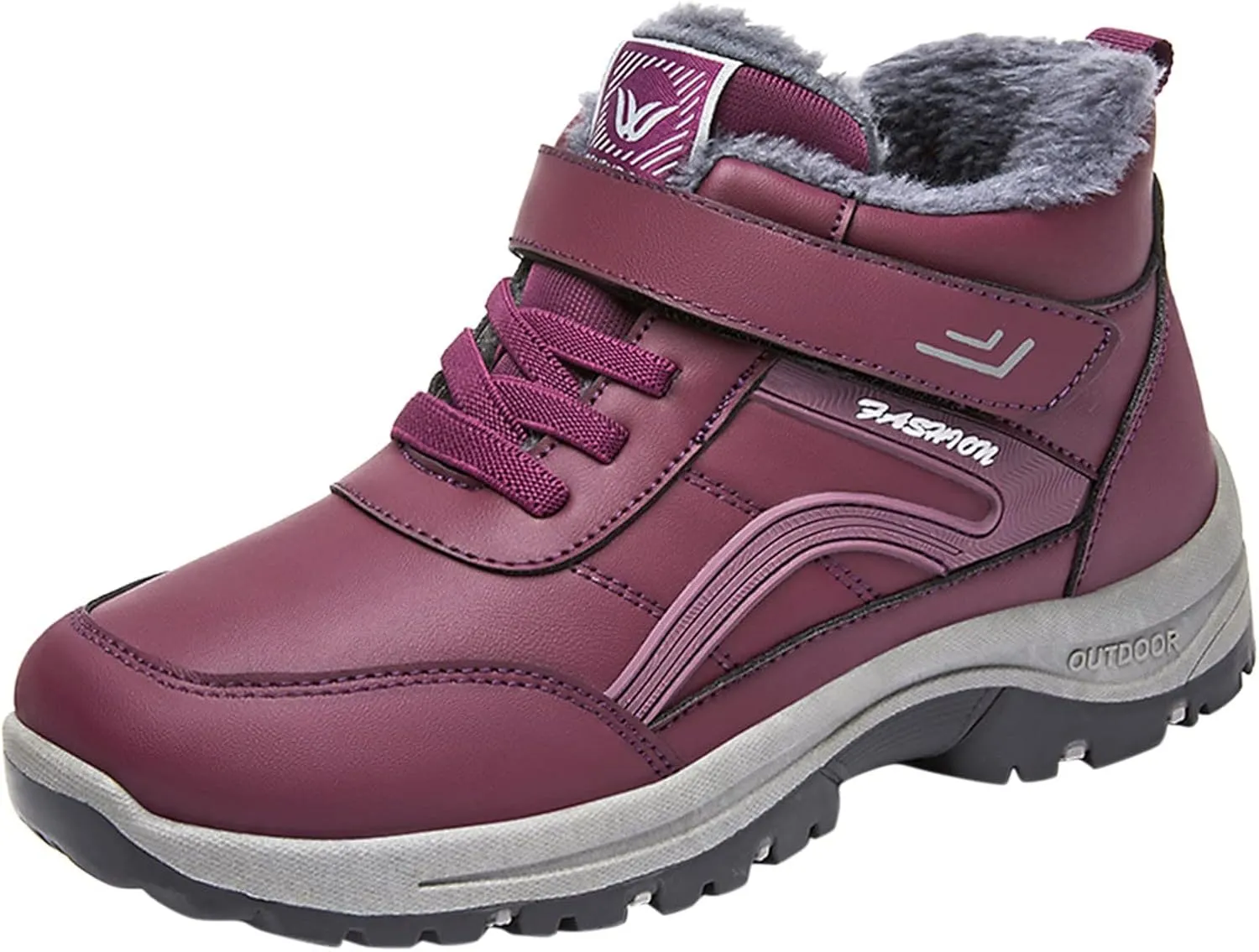 Men's Work Boots Composite Toe Hiking Sneakers Warm Fur Lined Safety Shoes for Women Winter Waterproof Outdoor Shoes Lightweight Anti Slip Hike Grounded Footwear