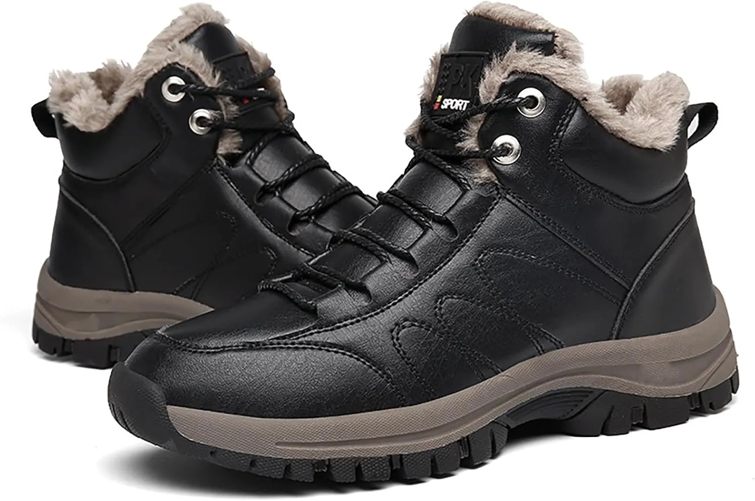 Men's Work Boots with Zipper Hiking Sneakers Shoes with Hook Loop Women Safety Toe Shoes Non-Slip Winter Backpacking Snow Botas Warm Water Hike Grounded Footwear