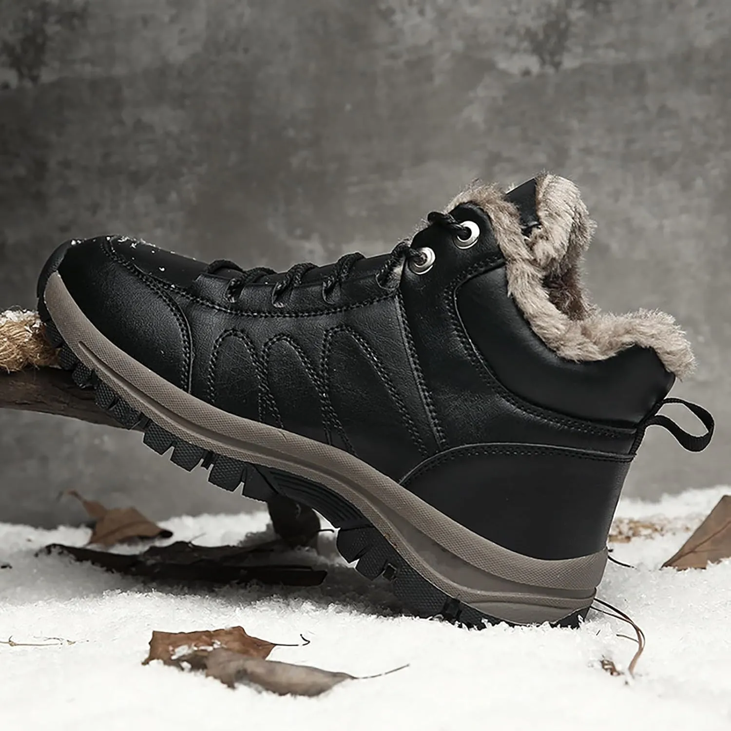 Men's Work Boots with Zipper Hiking Sneakers Shoes with Hook Loop Women Safety Toe Shoes Non-Slip Winter Backpacking Snow Botas Warm Water Hike Grounded Footwear
