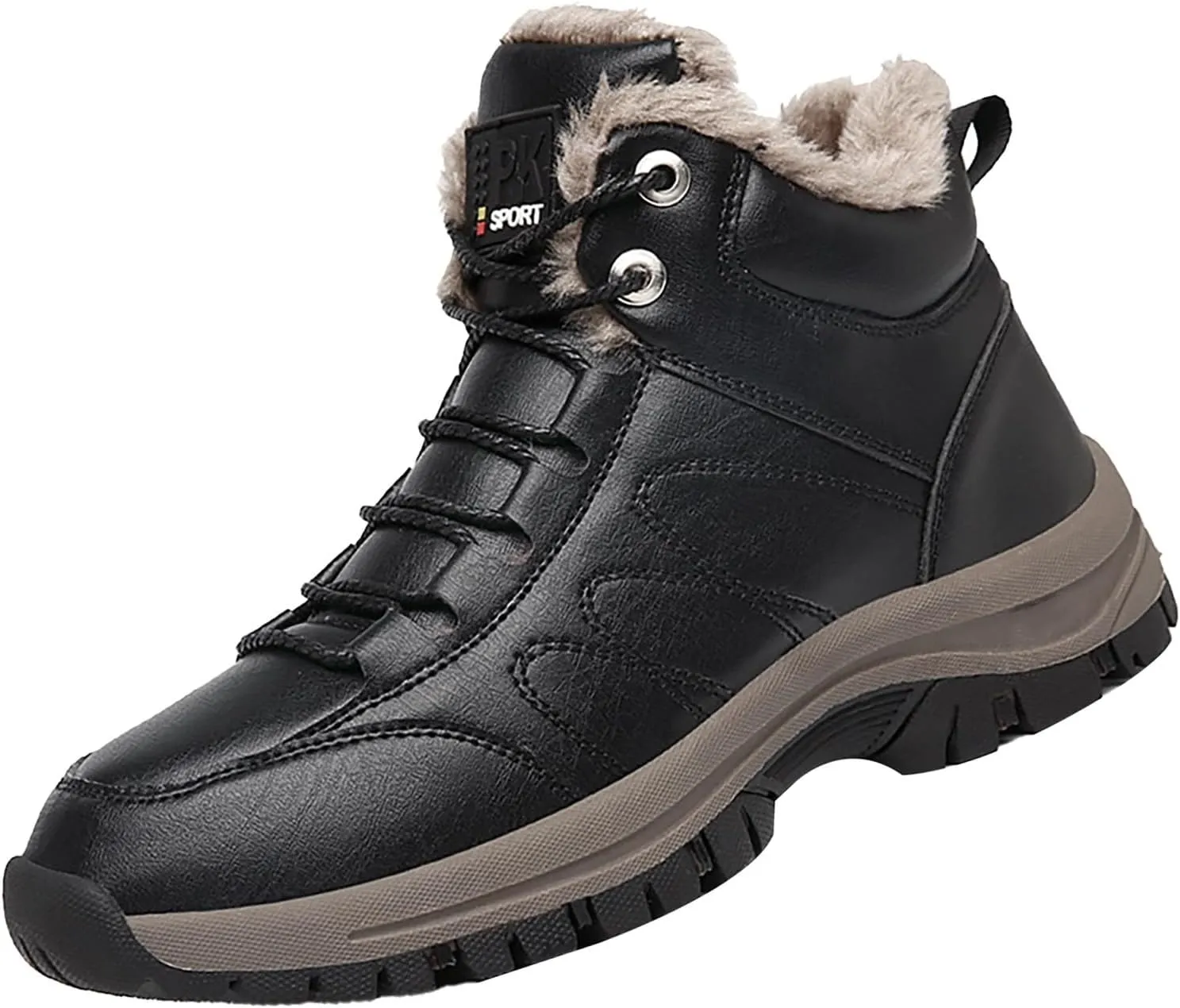 Men's Work Boots with Zipper Hiking Sneakers Shoes with Hook Loop Women Safety Toe Shoes Non-Slip Winter Backpacking Snow Botas Warm Water Hike Grounded Footwear