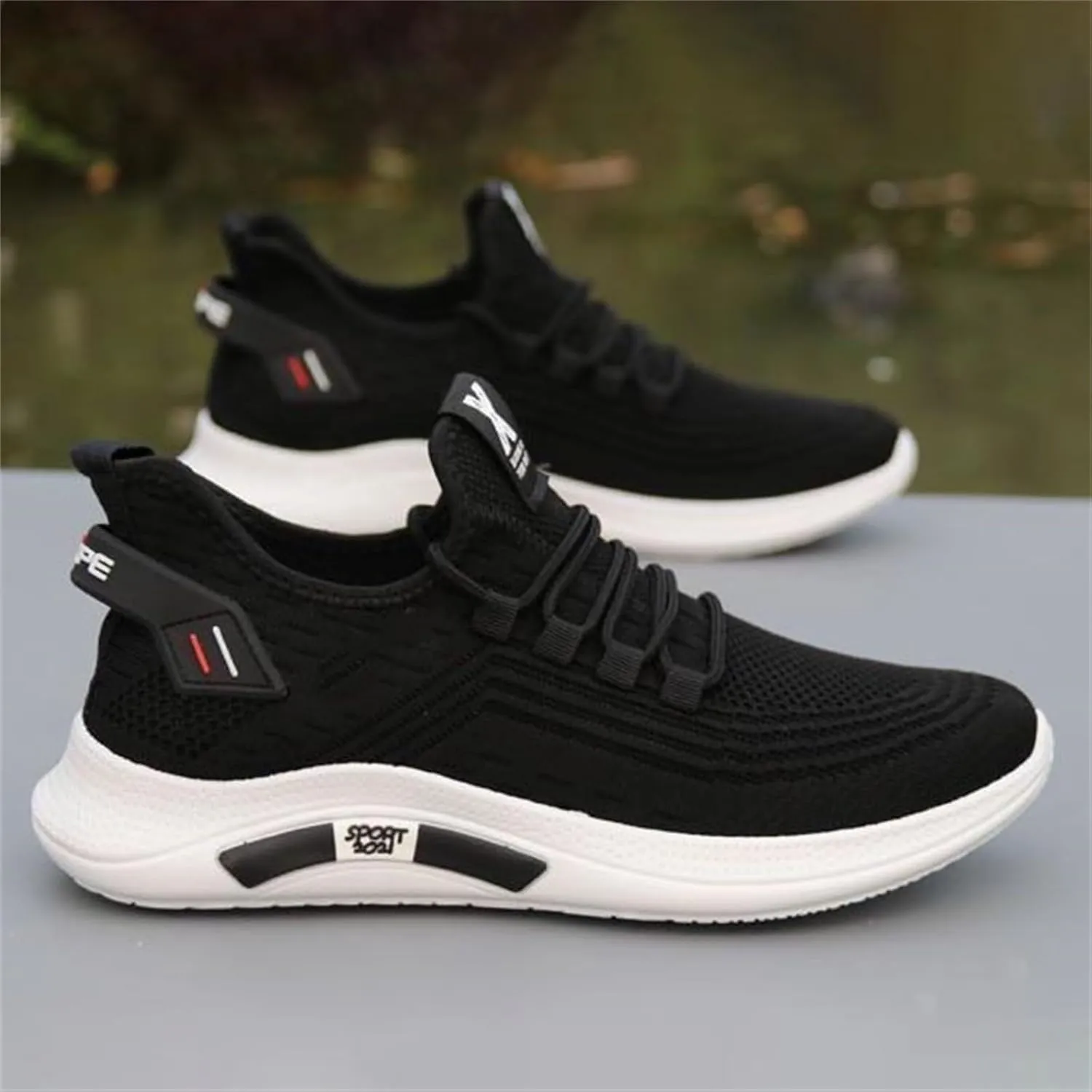 Mesh Orthopedic Sneakers for Men Breathable Lace Up Walking Running Shoes Solid Color Comfortable Tennis Shoes Lightweight Casual Mens Sneakers