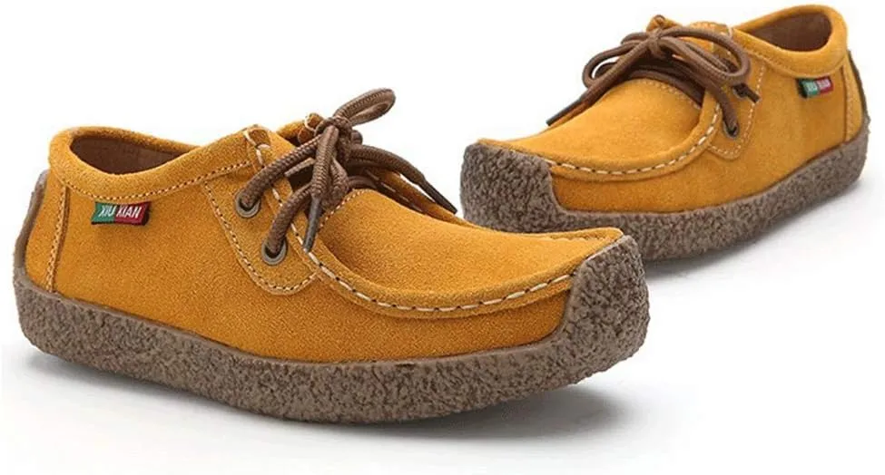 MIOKE Women's Casual Driving Loafers Moccasins Lace Up Breathable Comfortable Driver Flat Oxfords Shoes