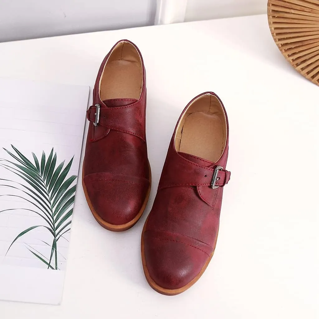 MIOKE Women's Casual Flat Oxford Shoes Suede Round Toe Comfort Low Heel Zipper Walking Oxfords Loafers
