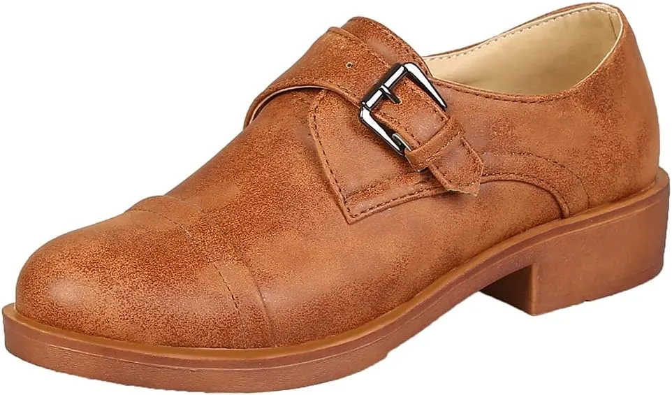 MIOKE Women's Casual Flat Oxford Shoes Suede Round Toe Comfort Low Heel Zipper Walking Oxfords Loafers