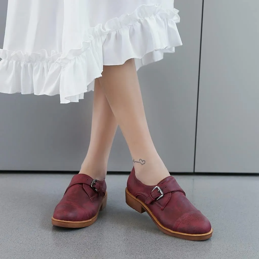 MIOKE Women's Casual Flat Oxford Shoes Suede Round Toe Comfort Low Heel Zipper Walking Oxfords Loafers