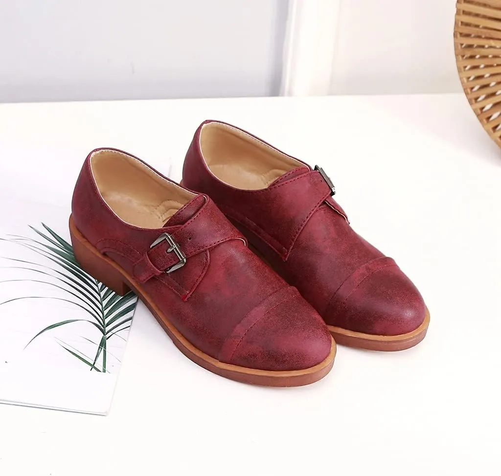 MIOKE Women's Casual Flat Oxford Shoes Suede Round Toe Comfort Low Heel Zipper Walking Oxfords Loafers