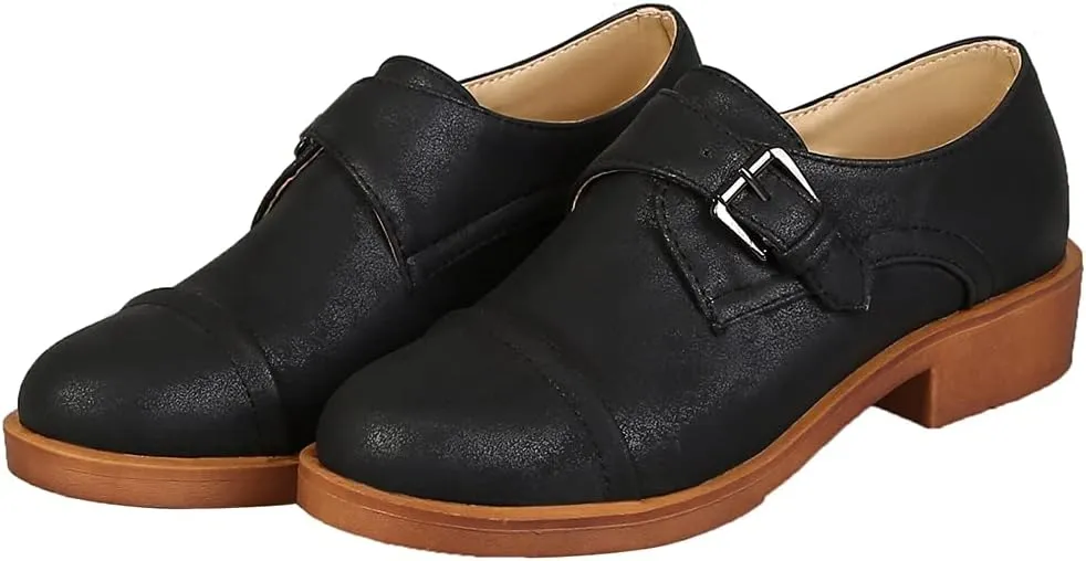 MIOKE Women's Casual Flat Oxford Shoes Suede Round Toe Comfort Low Heel Zipper Walking Oxfords Loafers