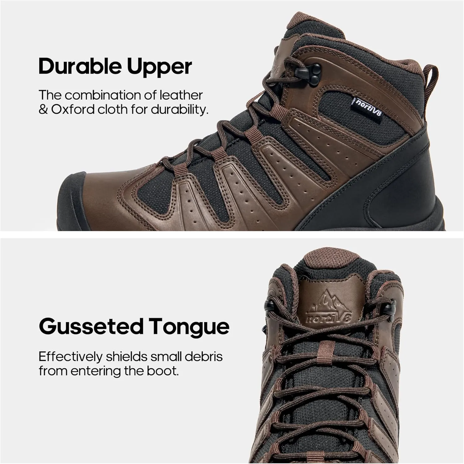 NORTIV 8 Men's Mid Hiking Boots Waterproof Outdoor Trekking Backpacking Camping Shoes