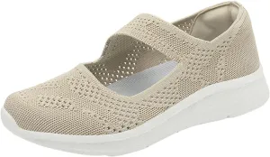 Nursing Shoes for Women Hollow Mesh Breathable Shoes Fashion Slip On Casual Shoes Hook Loop Soft Woven Shoes