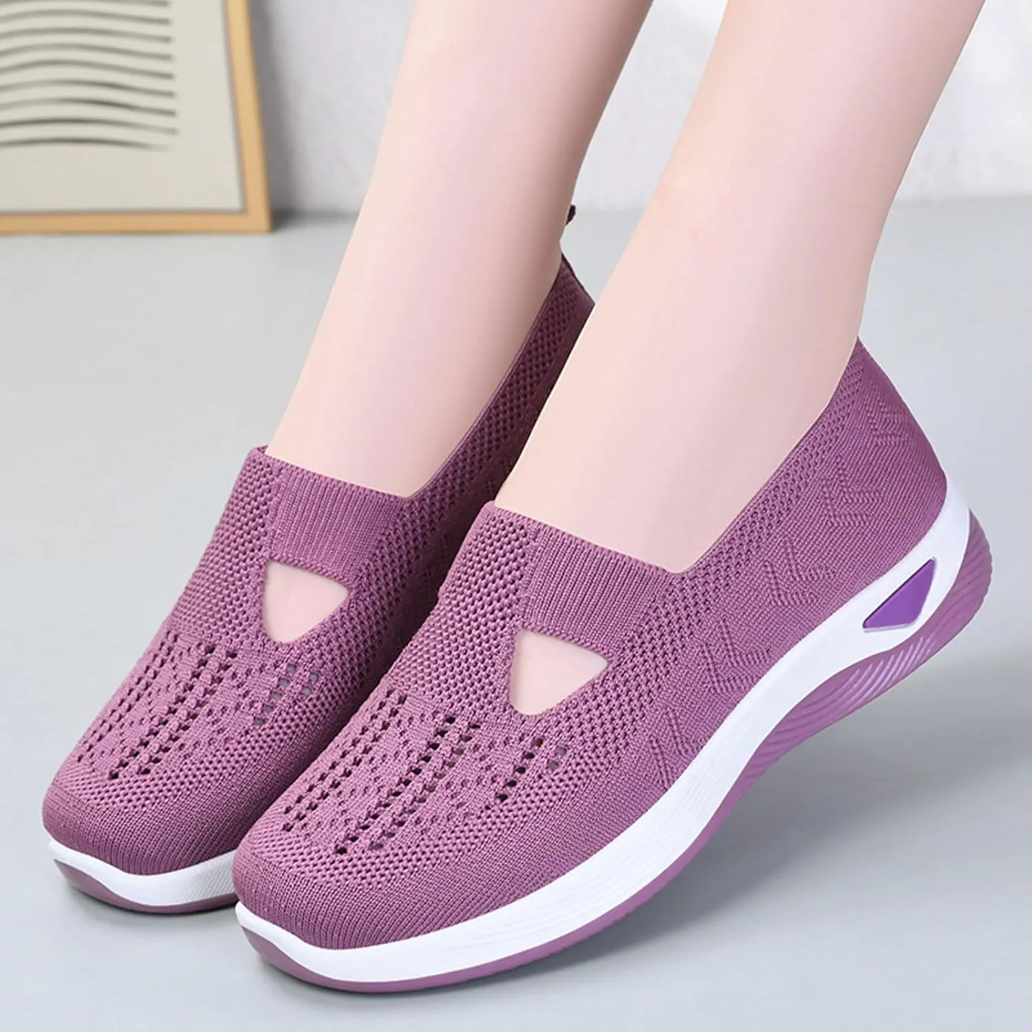 Orthopedic Casual Shoes for Plantar Fasciitis Relief Womens Slip On Walking Sneakers with Arch Support Comfortable Loafers Diabetic Feet