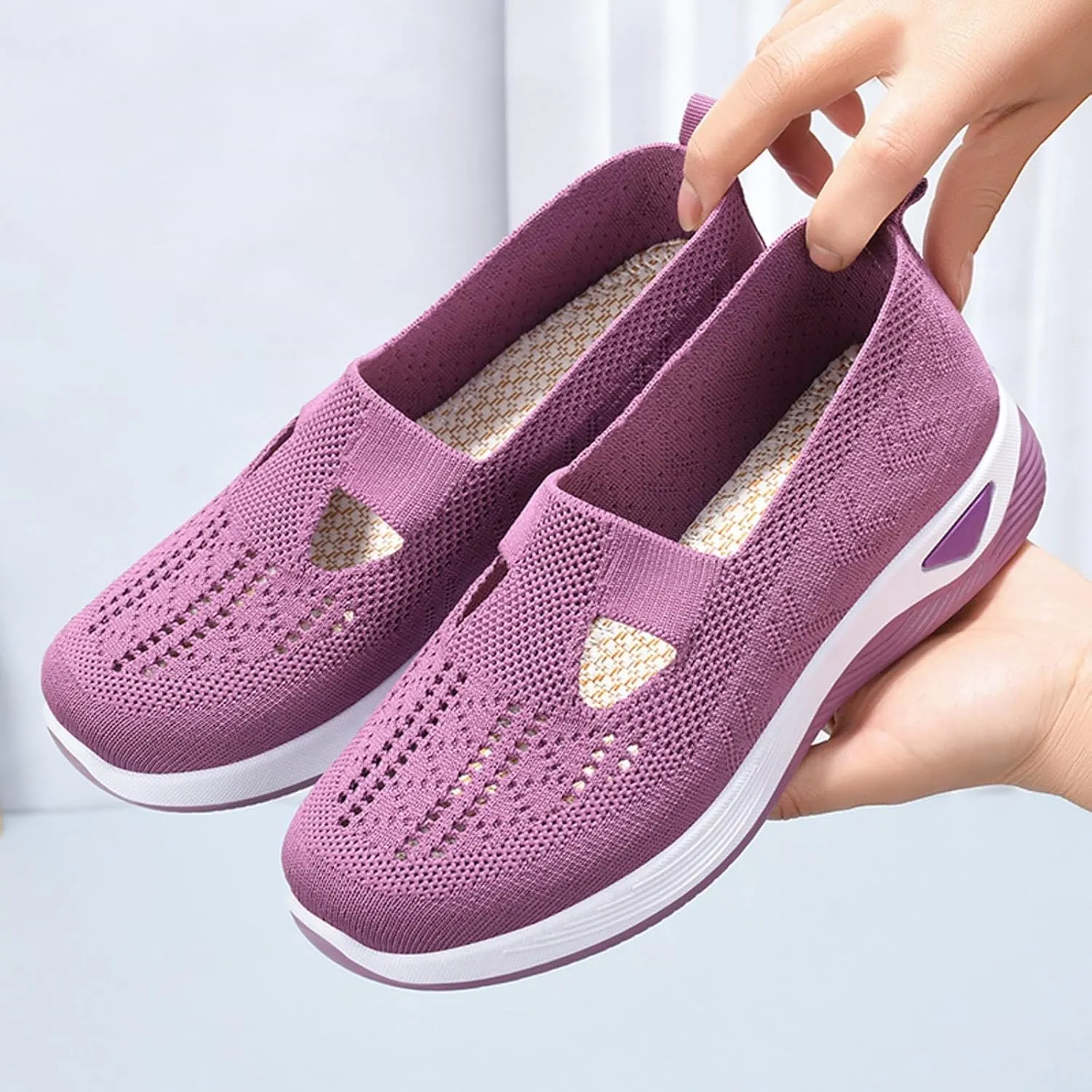 Orthopedic Casual Shoes for Plantar Fasciitis Relief Womens Slip On Walking Sneakers with Arch Support Comfortable Loafers Diabetic Feet